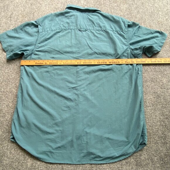 Columbia Shirt Mens XXL Aqua Fishing Omni-Shade Short Sleeve Button-Up Camping - Picture 10 of 12
